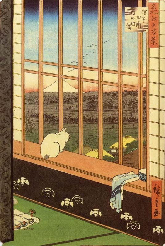 Hiroshige, Ando Cat at Window Spain oil painting art